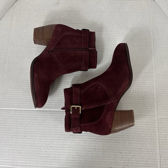 DIBA Sleek Bootie Boot Women's 9M Burgundy Suede Leather Upper NWOB 9324 - Picture 6 of 12